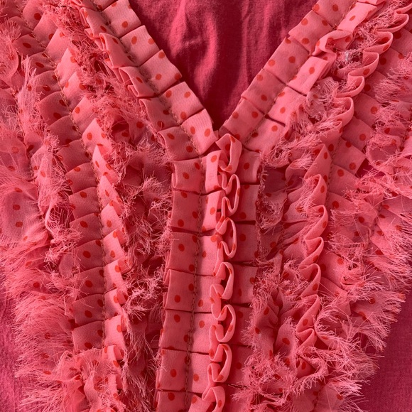 Cute pink too with ruffled neckline. - Picture 2 of 3